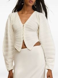 Cult Gaia Blair Pleated Button Cardigan White at Farfetch