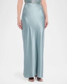 Cult Gaia Chantel Straight Bias Cut Satin Maxi Skirt at Neiman Marcus