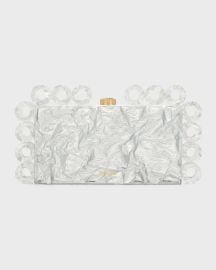 Cult Gaia Harlow Ring Crinkled Metallic Clutch Bag at Neiman Marcus