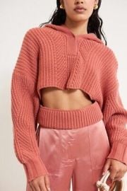 Cult Gaia Mabel knit wool blend drop shoulder hooded sweater in Jaipur M medium eBay at eBay