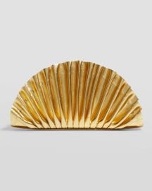 Cult Gaia Nala Mini Pleated Metallic Leather Clutch Bag at Neiman Marcus