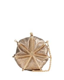 Cult Gaia Nika Metallic Textured Round Crossbody Bag at Neiman Marcus