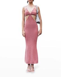 Cult Gaia Serita Cutout-Waist Metallic Cocktail Dress at Neiman Marcus