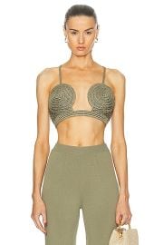 Cult Gaia Viviana Crochet Top in Tea FWRD at FWRD