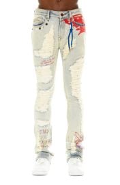 Cult of Individuality Lenny Distressed Bootcut Jeans in Iris at Nordstrom