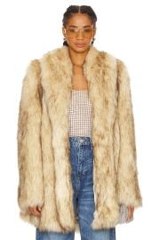 Cultnaked Purrr Faux Fur Coat in beige at Revolve