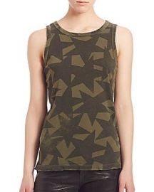 Current Elliott Cotton Star-Print Muscle Tee at Saks Fifth Avenue