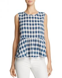 Current Elliott The Gingham Peplum Top x at Bloomingdales