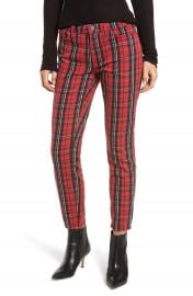 Current Elliott The Stiletto Skinny Jeans  Red Tar Plaid at Nordstrom