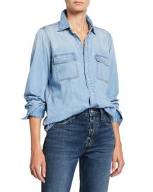 Current Elliott The Surfwood Button-Down Denim Shirt at Neiman Marcus