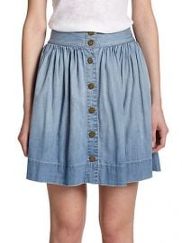 CurrentElliott - Lolipop Flared Chambray Skirt at Saks Fifth Avenue