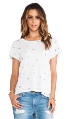 CurrentElliott The Crew Neck Tee in Sugar w Navy Mini Stars  REVOLVE at Revolve