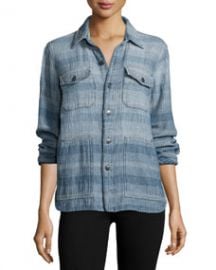 CurrentElliott The Patch Pocket Workman Shirt Dreamer Stripe at Neiman Marcus