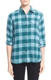 CurrentElliott The Perfect Shirt Plaid Cotton Shirt at Nordstrom