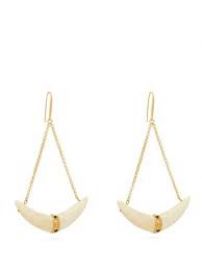 Curved-Horn Chain-Drop Earrings at Matches