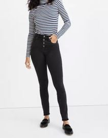 Curvy High-Rise Skinny Jeans in Berkeley Wash Button-Front Edition at Madewell