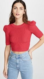 Cushnie Cropped Pleated Knit Top at Shopbop