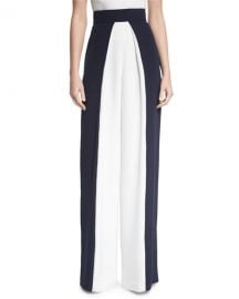 Cushnie Et Ochs Colorblock High-Waist Pants  Navy White at Neiman Marcus