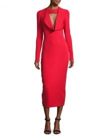 Cushnie Et Ochs Stretch-Crepe Cowl-Neck Midi Dress at Neiman Marcus