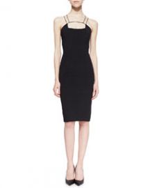 Cushnie et Ochs Power Viscose Cutout-Neck Sheath Dress Black at Neiman Marcus