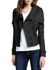 Cusp by Neiman Marcus Faux-Leather Shawl-Collar Jacket at Neiman Marcus