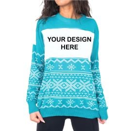 Custom Adult Poly-Knit Logo Christmas Sweater at Ugly Christmas Sweater