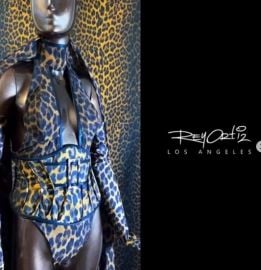 Custom Leopard cutout Bodysuit by Rey Ortiz at Ray Ortiz