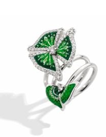 Customizable Cocktail Ring in White Gold with Hand Decorated Micromosaic and White DIamonds For Sale at 1stDibs at 1st Dibs