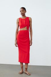 Cut Out Ring Midi Dress at Zara