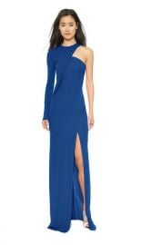 Cut25 by Yigal Azrouel One Shoulder Long Sleeve Gown in Blue at Shopbop