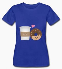 Cute Coffee and Donut in Love T-shirt in Royal Blue at Spreadshirt