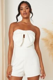 Cute Ivory Strapless Romper - Bow-Front Romper - Cutout Romper - Lulus at Lulus