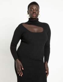 Cutout Detail Turtleneck Sweater Dress  Women39s Plus Size Dresses at ELOQUII