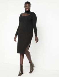 Cutout Detail Turtleneck Sweater Dress  Women39s Plus Size Dresses at ELOQUII