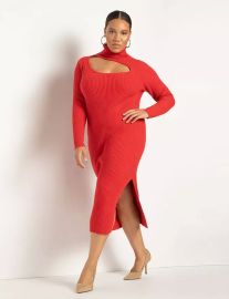 Cutout Detail Turtleneck Sweater Dress  Women39s Plus Size Dresses at ELOQUII