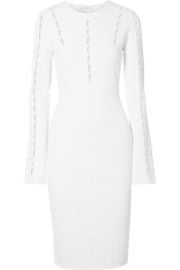 Cutout Ribbed Stretch-Knit Dress Narciso RodRiguez at Net A Porter