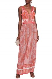 Cutout crochet-knit maxi dress at The Outnet