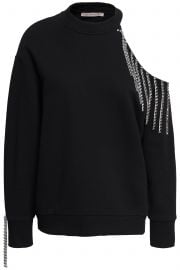 Cutout embellished French cotton-terry sweatshirt at The Outnet