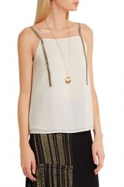 Cutout metallic-trimmed silk camisole by Zeus + Dione at The Outnet