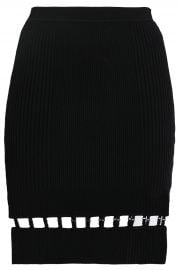 Cutout ribbed-knit mini skirt by T by Alexander Wang at The Outnet