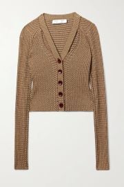 Cutout ribbed silk-blend cardigan at Net a Porter