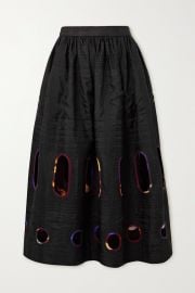 Cutout silk and cotton-blend midi skirt at Net a Porter