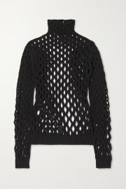 Cutout stretch knit turtleneck top by Valentino at Net a Porter