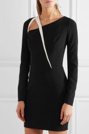 Cutout two-tone crepe mini dress by Mugler at The Outnet