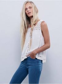 Cutwork Neckline Crop Tank at Free People