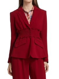 Cyndi Smocked-Waist Crepe Blazer at Saks Fifth Avenue