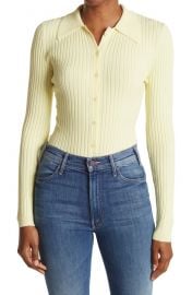 Cyndie Long Sleeve Ribbed Bodysuit by Ronny Kobo at Nordstrom Rack