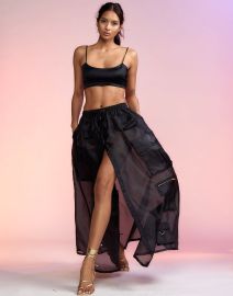 Cynthia Rowley Black Organza Cargo Skirt at Verishop