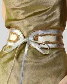 Cynthia Rowley Metallic Vegan Leather Belt at Nordstrom