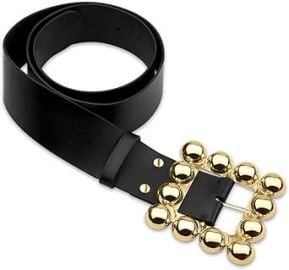 Cynthia Rowley Oversized Buckle Belt BLACK OS at Womens Clothing store at Amazon